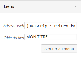 menu parent non cliquable WordPress